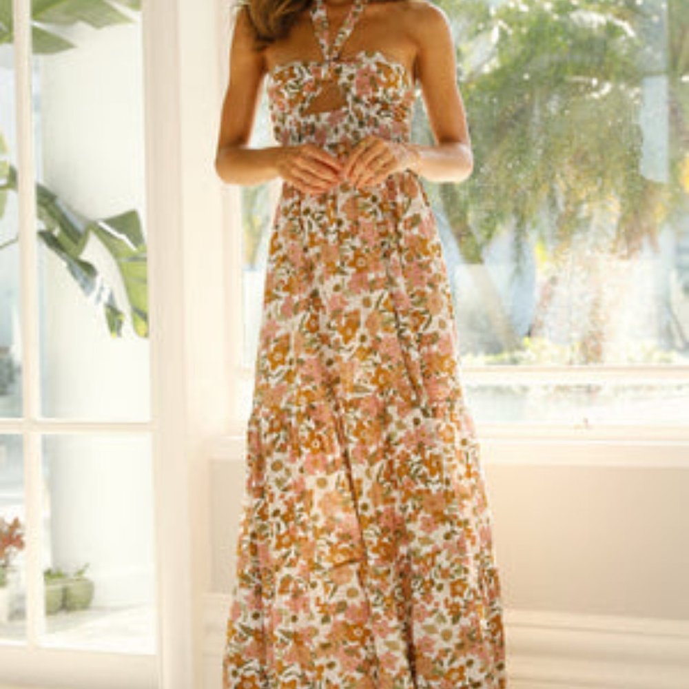 Hello Molly Floral maxi dress (size M)
